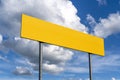 Blank yellow road sign on sky background Royalty Free Stock Photo
