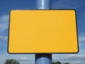 Blank yellow sign