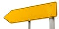 Blank yellow sign with arrow pointing left Royalty Free Stock Photo