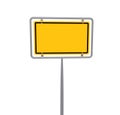 Blank Yellow Sign Metal Pole