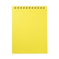 Blank Yellow Spiral Notebook on White Background Royalty Free Stock Photo