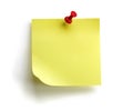 Blank yellow sticky note Royalty Free Stock Photo