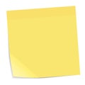 blank yellow sticky note isolated on white background Royalty Free Stock Photo