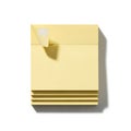 Blank Yellow Sticky Note Pad Isolated on White Royalty Free Stock Photo