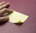 Blank yellow sticky note Royalty Free Stock Photo