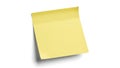 A blank yellow sticky note on white background Royalty Free Stock Photo