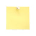 Blank yellow sticky note with white push pin