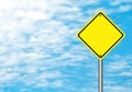 Blank yellow traffic sign Royalty Free Stock Photo