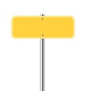 Blank yellow traffic sign Royalty Free Stock Photo