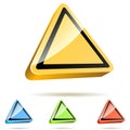 Blank Yellow Triangular Warning 3D Sign