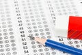 Blanked answer sheet Royalty Free Stock Photo