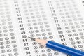 Blanked answer sheet Royalty Free Stock Photo