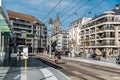 Blankenberge, Flanders - Belgium - Bus and tramway stop at the railway station