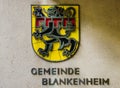 Blankenheim, Germany - July 28, 2019: A coat of arms of Blankenheim