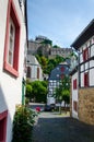 Blankenheim, Germany - July 26, 2019: View of building and Blankenheim Castle