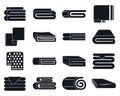 Blanket icons set, simple style