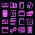 Blanket icons set vector neon