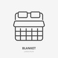 Blanket line icon, vector pictogram of soft duvet. Bed linen, interior illustration, home textile sign Royalty Free Stock Photo