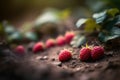 A blanket of Raspberries Thriving in Rich, Fertile Soil - A Symbol of Abundant Natural Foods and Delicious Ingredients