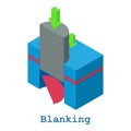 Blanking metalwork icon, isometric 3d style Royalty Free Stock Photo