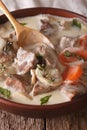 Blanquette de veau close up in a bowl. Vertical Royalty Free Stock Photo