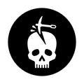 Blasphemy, danger, dead icon. Black vector graphics