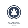 blasphemy icon. Trendy flat vector blasphemy icon on white background from Religion collection