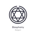 blasphemy outline icon. isolated line vector illustration from religion collection. editable thin stroke blasphemy icon on white