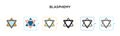 Blasphemy vector icon in 6 different modern styles. Black, two colored blasphemy icons designed in filled, outline, line and Royalty Free Stock Photo