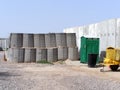 Blast barriers on a military camp in Iraq Royalty Free Stock Photo
