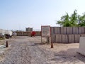 Blast barriers on a military camp in Iraq Royalty Free Stock Photo