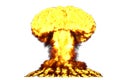 Blast 3D illustration of big high detailed mushroom cloud explosion with fire and smoke looks like from atom bomb or any other big