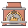 Blast furnace icon, cartoon style.