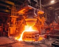 blast furnace that makes liquid steel in steel mills.