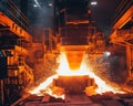 blast furnace that makes liquid steel in steel mills.