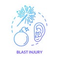 Blast injury, neurotrauma concept icon