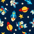 Blast off seamless pattern Royalty Free Stock Photo