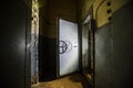 Blast proof armored doors in the military bunker Royalty Free Stock Photo