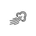 Blast of wind line icon