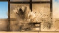 Blasted Canvas, Exploding Wall Creates Space for Versatile Backgrounds. Generative Ai