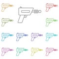 Blaster, shotgun, space multi color icon. Simple thin line, outline of space icons for ui and ux, website or mobile