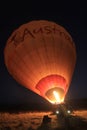 Blasting hot air in ballon