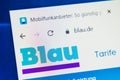 Blau Web Site. Selective focus.