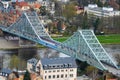 Blaues Wunder, blue miracle, bridge in Dresden, Germany, panoramic view Royalty Free Stock Photo