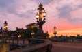 Blauwbrug Blue Bridge over Amstel river in Amsterdam at sunset spring evening, Holland. Royalty Free Stock Photo