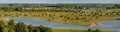 Panorama of Blauwe Kamer nature reserve nearby the city of Rhenen, as seen from the Grebbeberg observation point Royalty Free Stock Photo