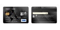 Blaxk credit card, two sides in realistic style Royalty Free Stock Photo