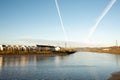 Blaydon on Tyne UK: Jan 2022: Rowers on the River Tyne on a early sunday morning. Rowing water sport exercise Royalty Free Stock Photo