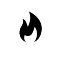 Blaze Fire, Burn Flame, Bonfire, Campfire Solid Flat Vector Icon Isolated on White Background Royalty Free Stock Photo