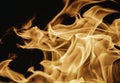 Blaze fire flame background and textured, orange and black Royalty Free Stock Photo